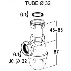 SIPHON LAVABO-BIDET À CULOT (UNITE)