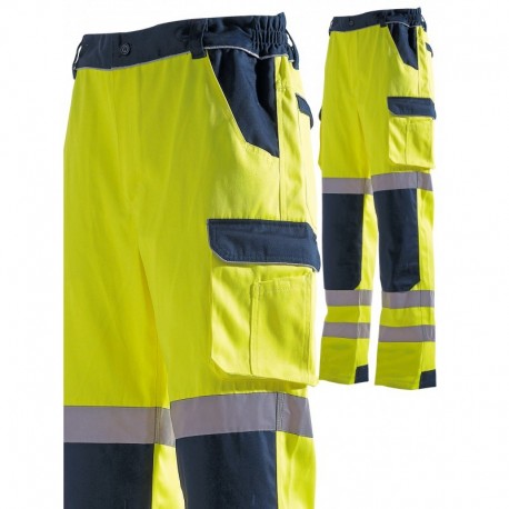 PANTALON DE TRAVAIL HAUTE VISIBILITE - COTON/POLYESTER 280g/m²