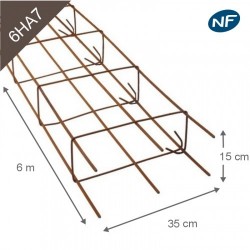 LONGRINE DE FONDATION RENFORCEE 6HA7 15X35 ( 6 mètres )